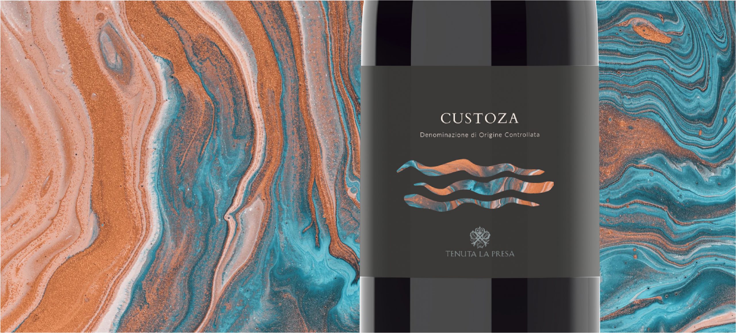 design d'étiquette de vin italien, dans un style élégant et minimaliste, par un studio de graphisme suisse à Lausanne