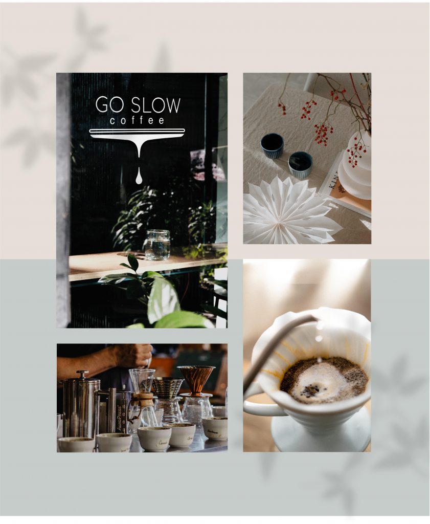 brand identity for a specialty coffee shop, in a minimalist and Japanese style. Created by a graphic design studio in Lausanne, Switzerland.