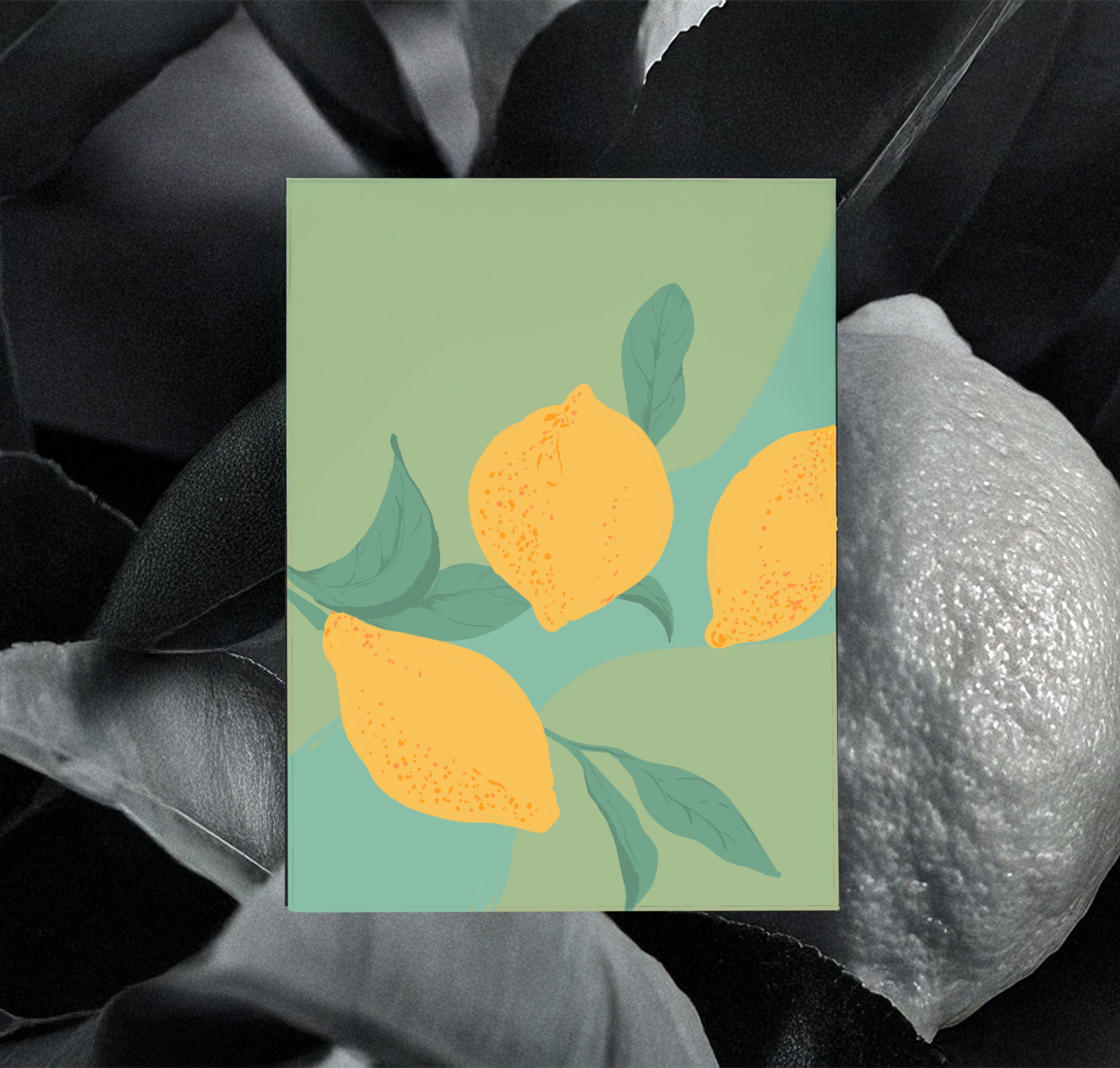illustration of lemons for brand visual of biscuit company