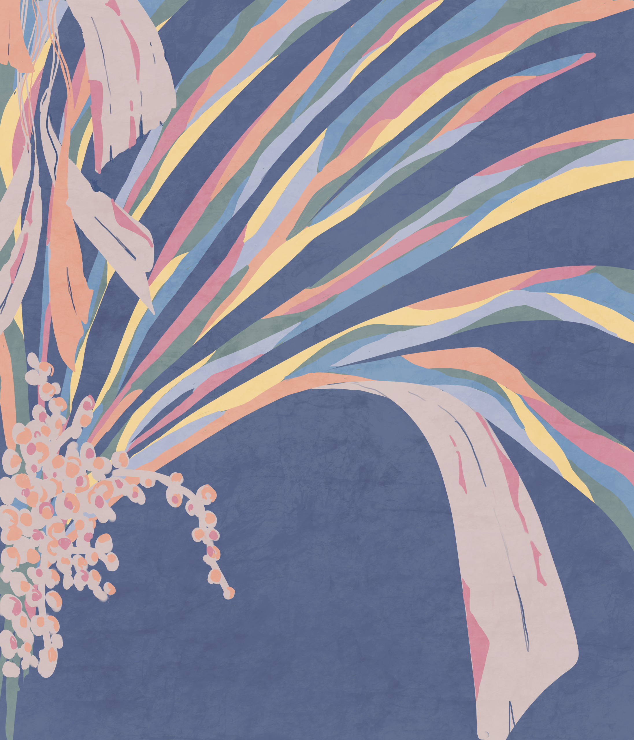 illustration digitale de plante, coloree et abstraite, par graphiste en suisse