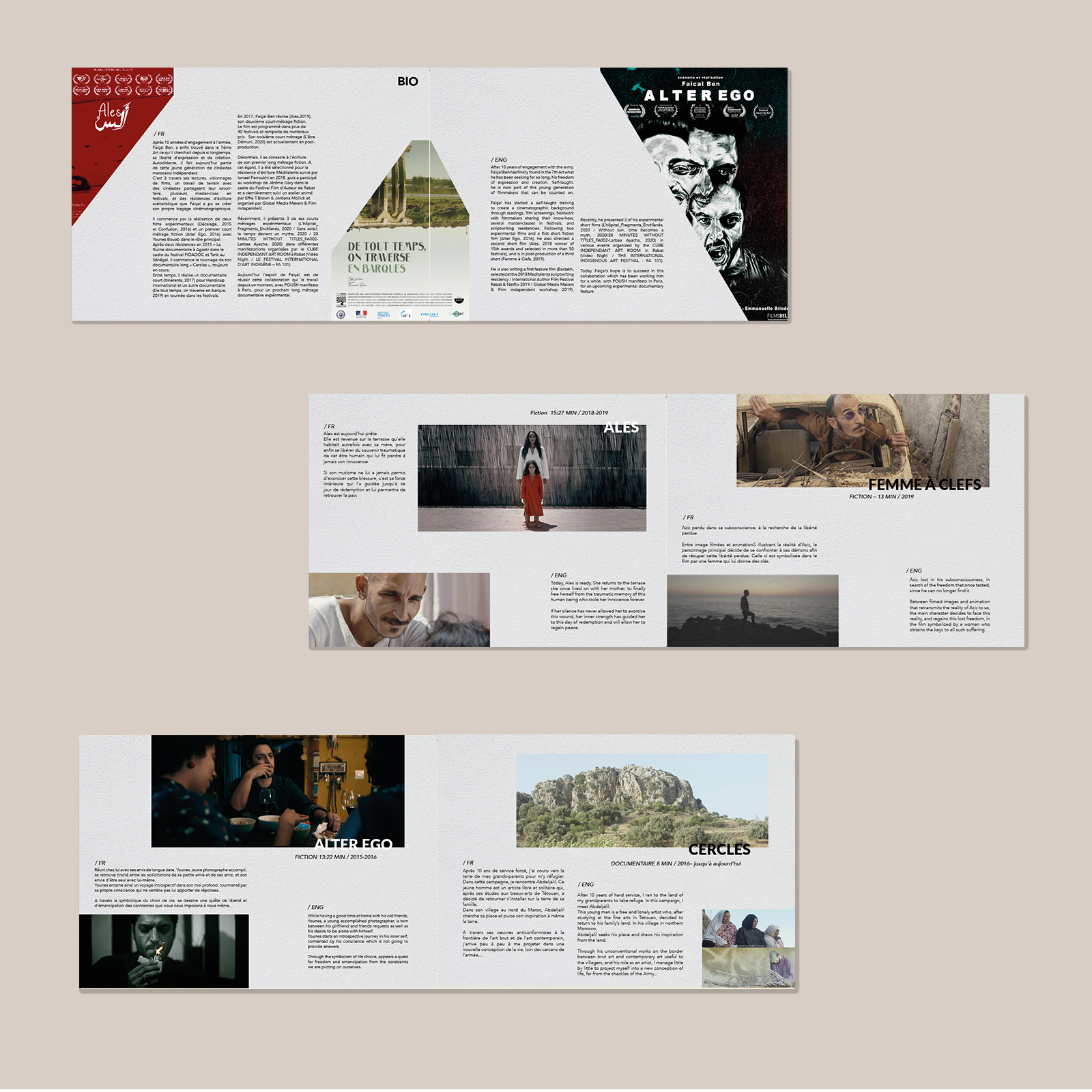 design editorial artistique pour un realisateur de films